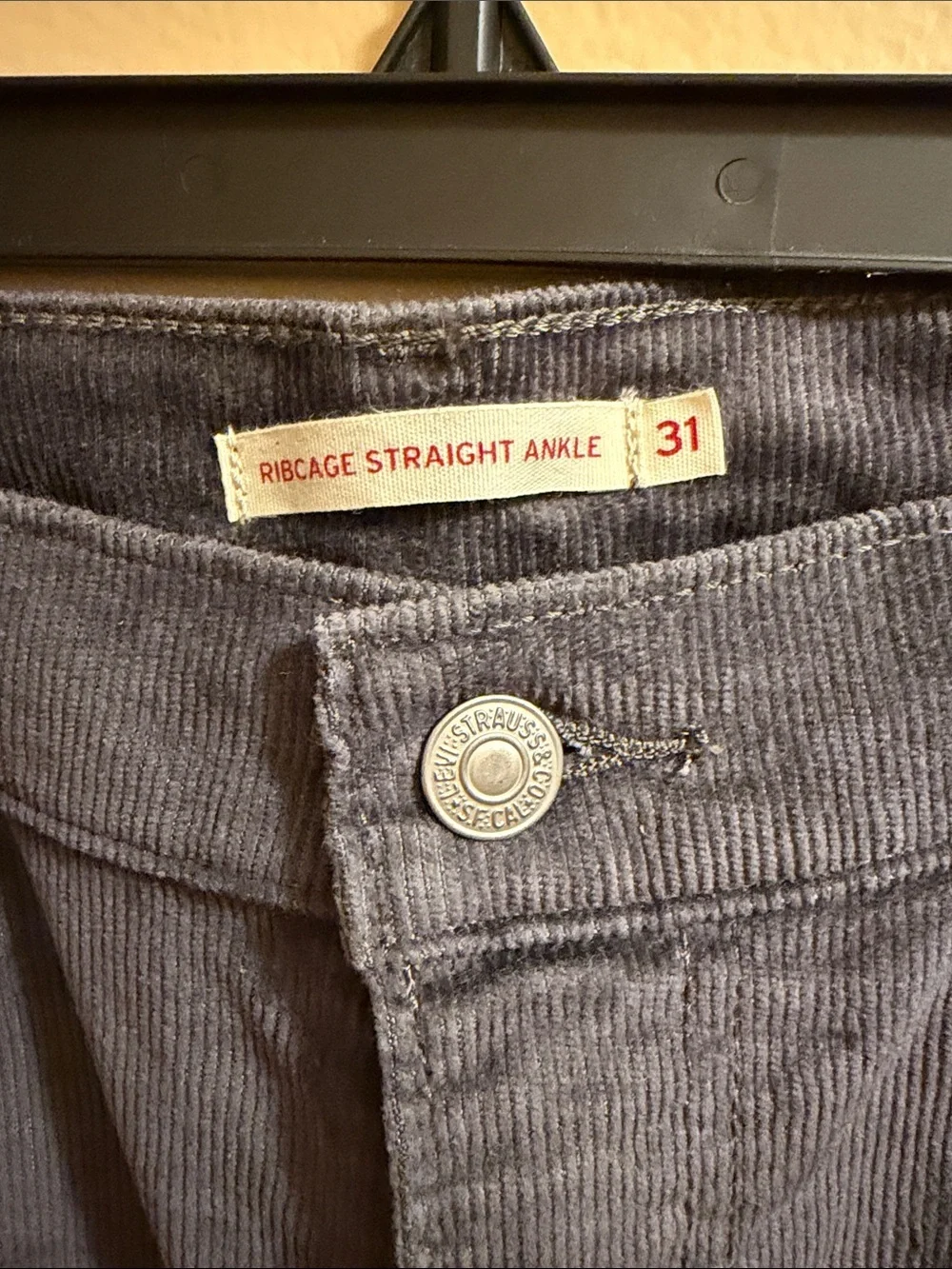 Levis Navy Corduroy Pants - Classic Straight Fit